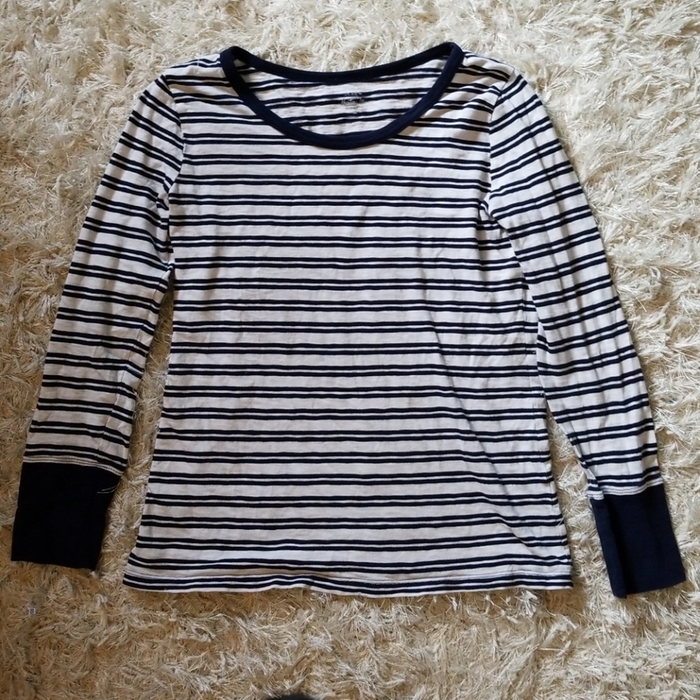 Dark blue and white striped long sleeve